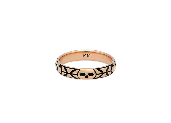 Stone Fox Bride x Iconery Gold Skull Band with Oxidation