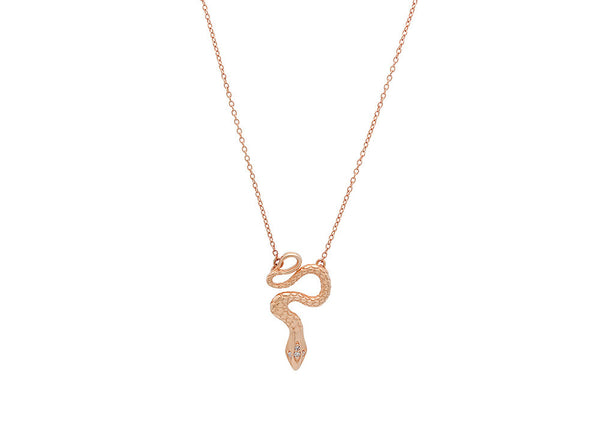 Stone Fox Bride x Iconery Gold and Diamond Snake Necklace